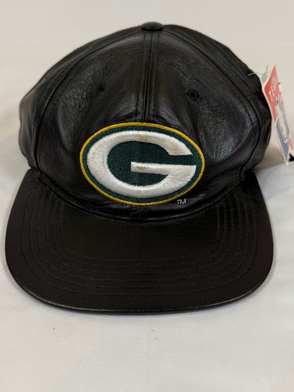 Vintage Green Bay Packers Genuine Leather NFL Snapback Hat NWT